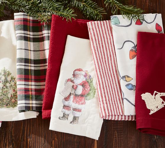 Holiday Lights Printed Napkins, Set of 4 | Pottery Barn