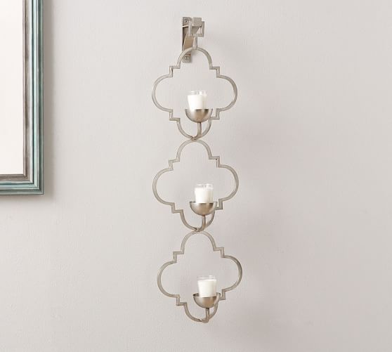 Rosie WallMount Quatrefoil Votive Holder Candle Holder Pottery Barn