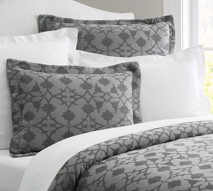 Jacquard Matelasse Patterned Duvet Cover Sham Pottery Barn