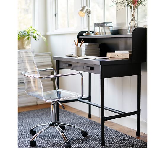 Knox Metal Desk with Hutch, Office Desk Pottery Barn