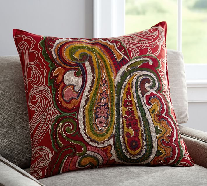 Sullivan Paisley Ikat Decorative Pillow Cover Pottery Barn Paisley Ikat Decorative Pillow Cover
