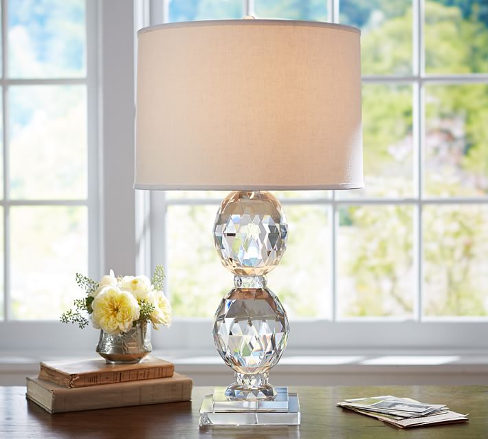 Carlotta Faceted Crystal Table Lamp Base Pottery Barn