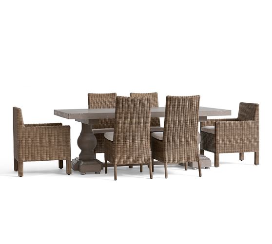Scarlett Concrete Rectangular Dining Table & Torrey Chair Set Natural