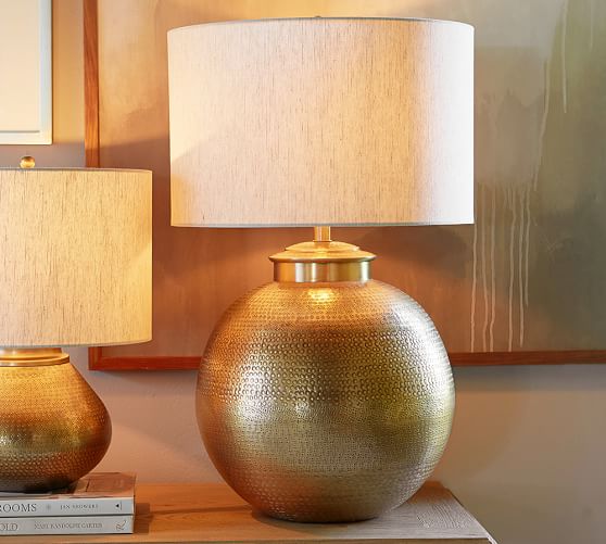 Nori Hammered Table Lamp Base - Brass | Pottery Barn