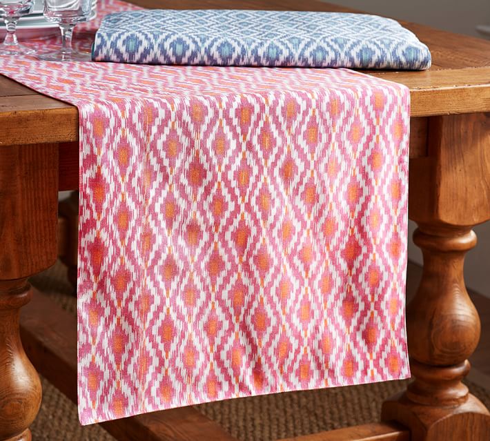 Isa Ikat Yarn Dye Table Runner Pottery Barn