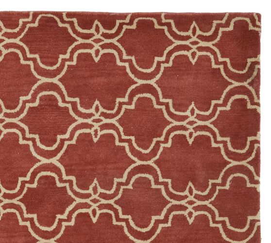 Terra Cotta Scroll Tile Rug Patterned Rugs Pottery Barn