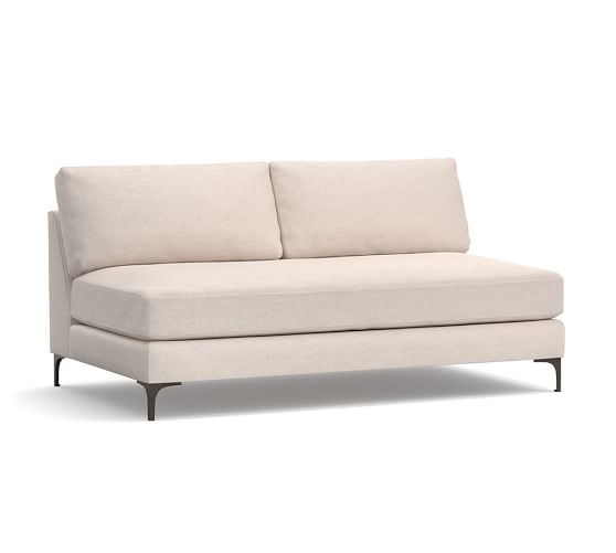 Jake Upholstered Armless Loveseat Pottery Barn