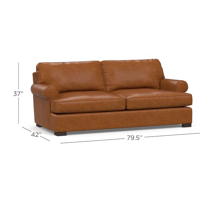 Townsend Roll Arm Leather Sofa