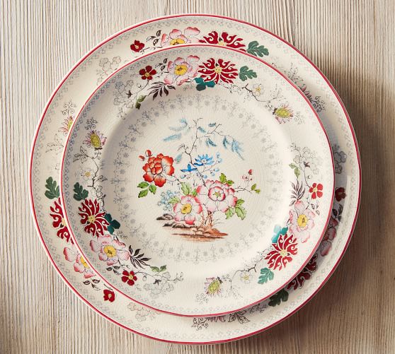 Vintage Floral Dinner Plate, Set of 4 Pottery Barn