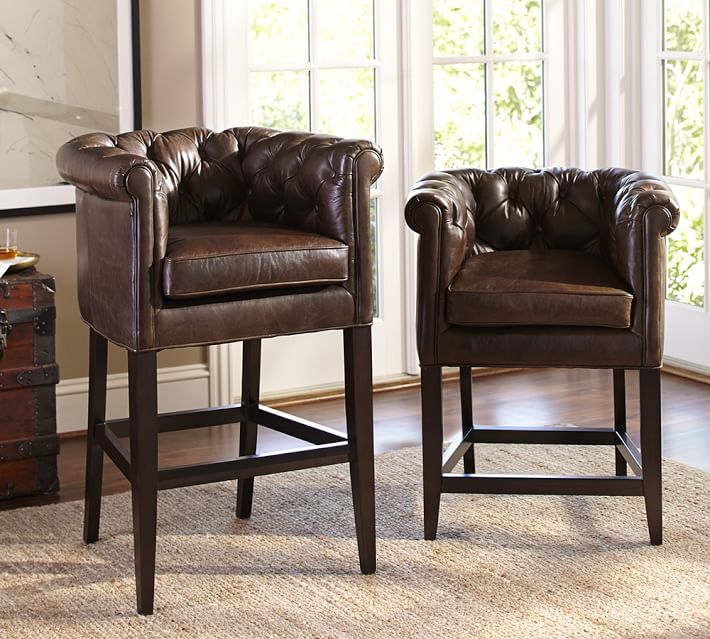 Chesterfield Bar Stool Pottery Barn