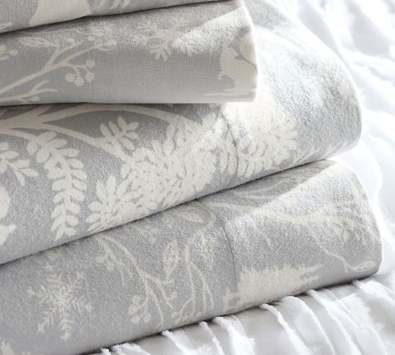 Frosted Forest Organic Flannel Cotton Pillowcases Pottery Barn