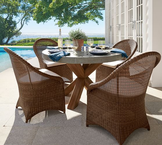 Palmetto All Weather Wicker Dining Chair Honey Pottery Barn
