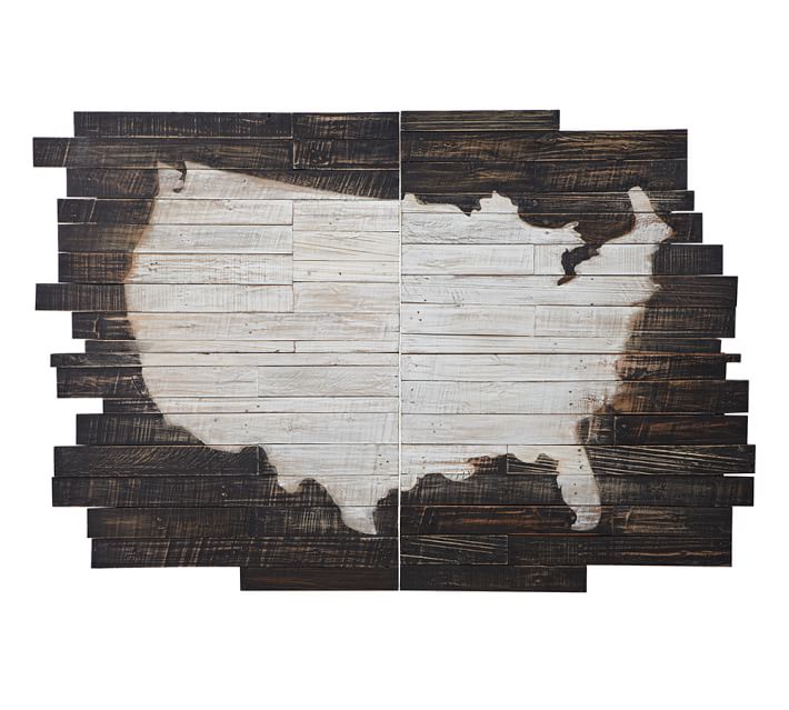 Planked Usa Quadtych Wall Decor Pottery Barn