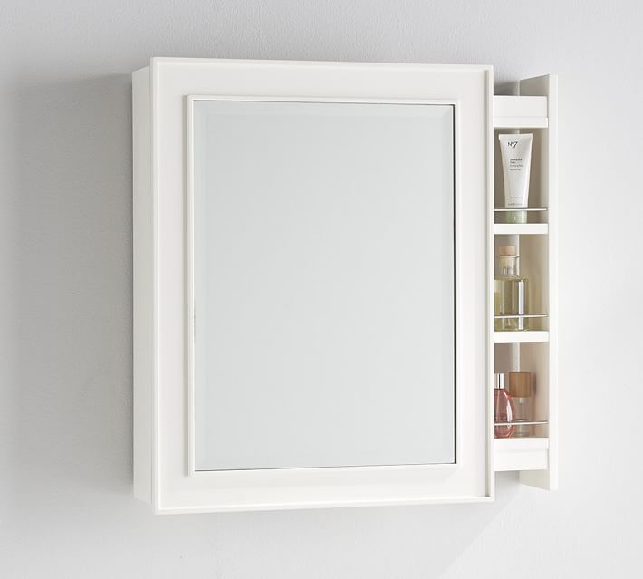 classic side pull-out medicine cabinet - white | pottery barn
