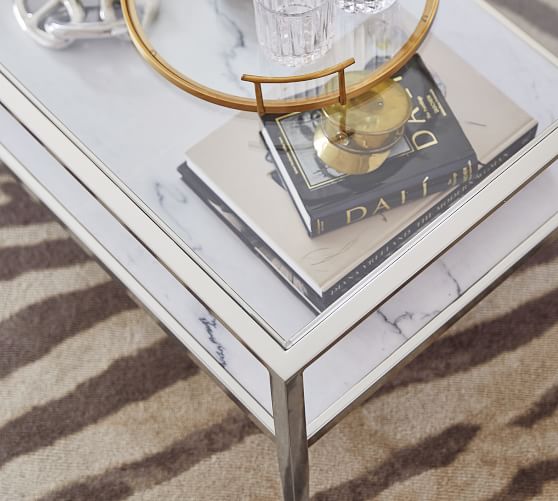 Tanner Marble Rectangular Coffee Table Pottery Barn Scroll To Previous Item