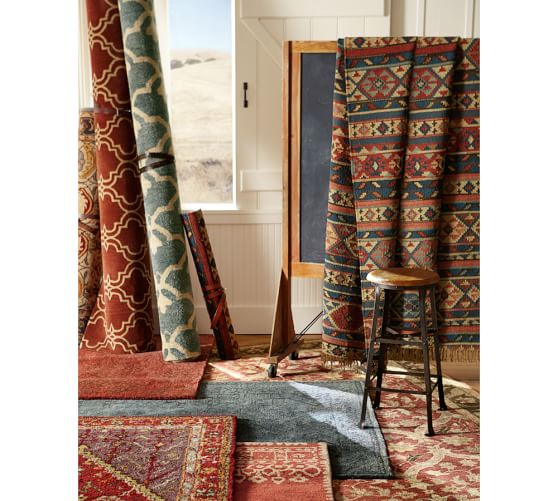 Terra Cotta Scroll Tile Rug Patterned Rugs Pottery Barn