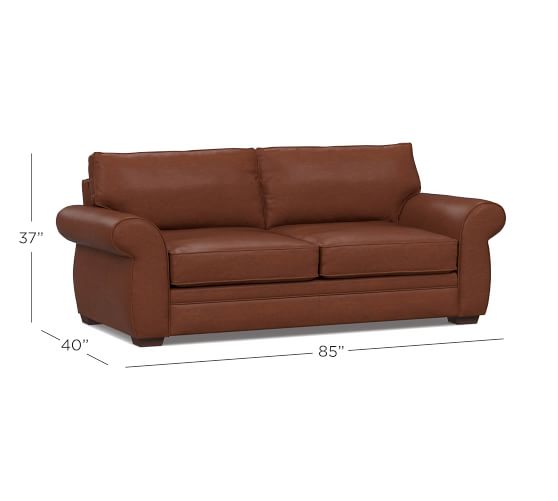 Pearce Roll Arm Leather Deluxe Sleeper Sofa Pottery Barn