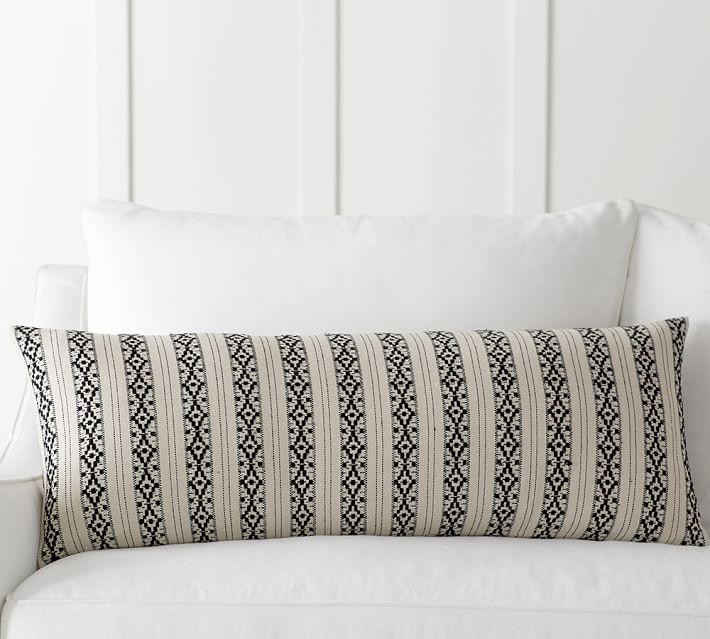Ariana Stripe Jacquard Decorative Pillow Cover Pottery Barn