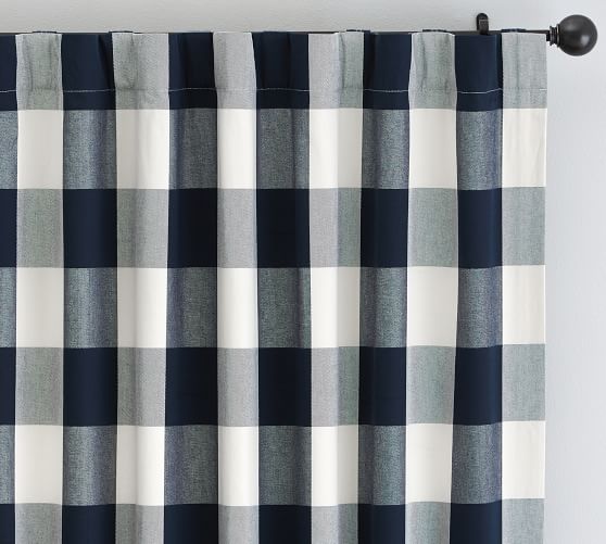 Buffalo Check Curtain Gray Pottery Barn
