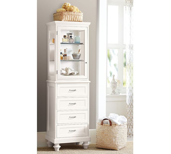 stuart storage cabinet & hutch with drawers | pottery barn