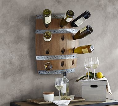 wine rack barrel mount pottery barn