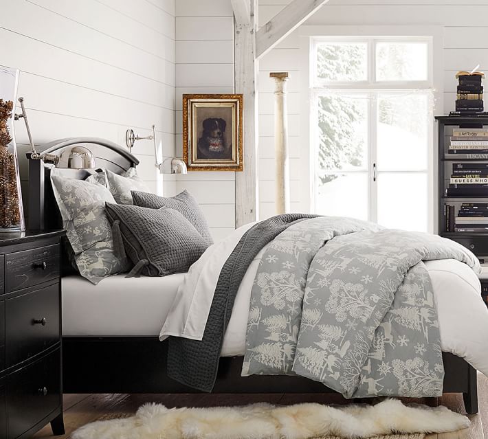 Frosted Forest Patterned Duvet Cover Sham Pottery Barn
