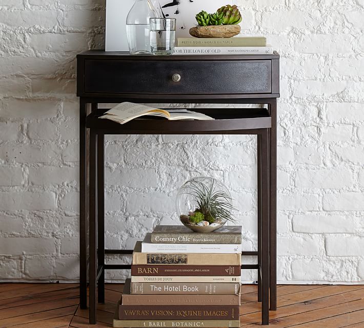 Woodrow Metal Nesting Nightstand Set Of 2 Pottery Barn