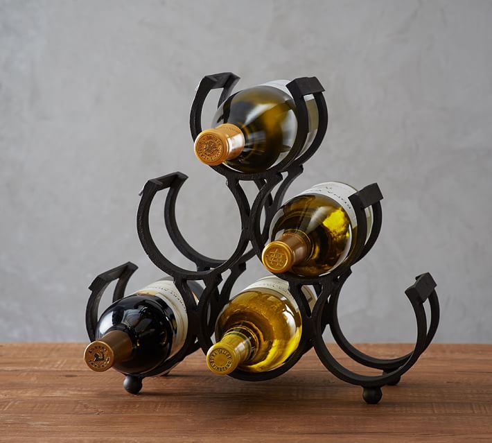 Rustic Iron Pyramid Wine Rack Pottery Barn