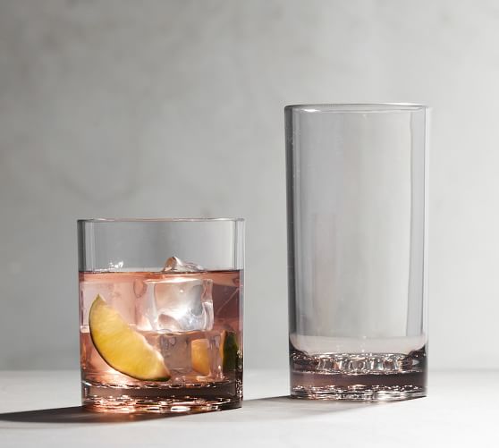 Happy Hour Acrylic Cocktail Glasses Smoke Pottery Barn