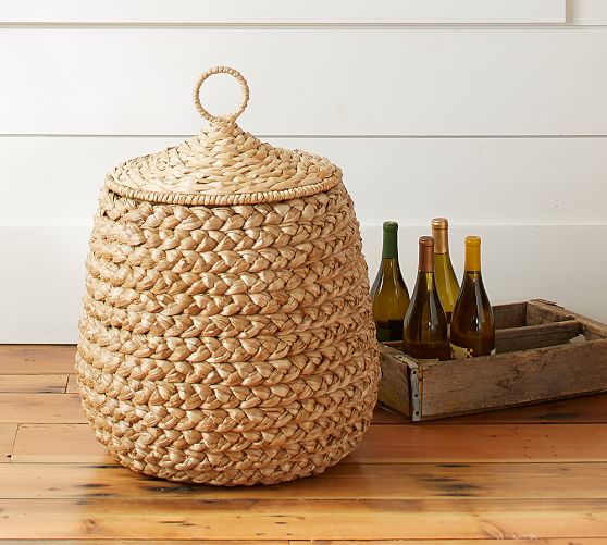 Beachcomber Lidded Tulip Basket Pottery Barn