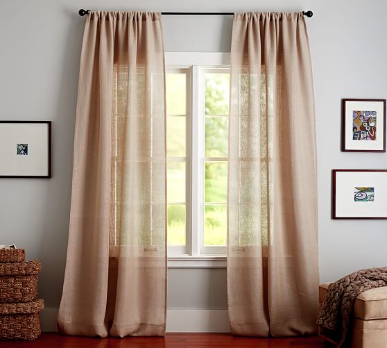 Open Weave Linen Sheer Curtain Pottery Barn