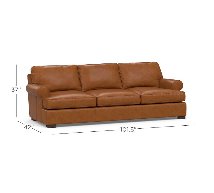 Townsend Roll Arm Leather Sofa