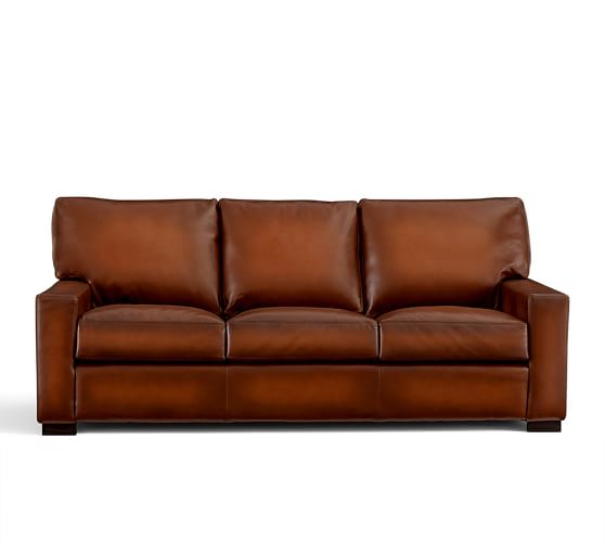 Turner Square Arm Leather Sleeper Sofa