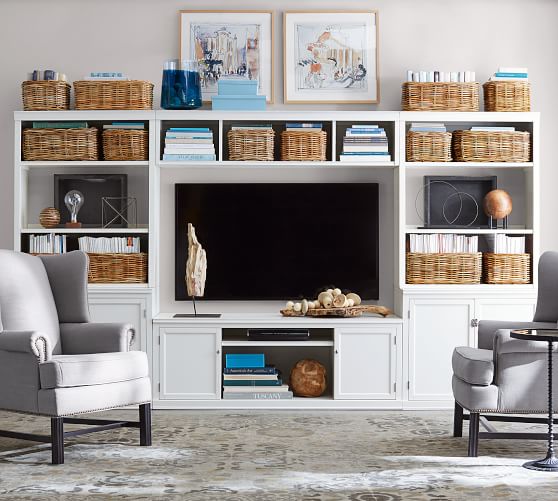 Logan Entertainment Center with Doors, Bookcases & Bridge