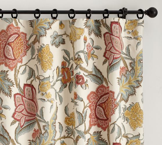 Cynthia Palampore Pole Pocket Drape 50 X 96 Ivory Pottery Barn
