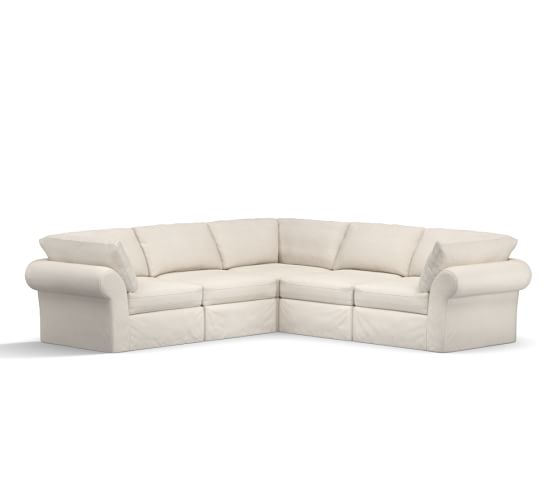 Pb Air Roll Arm 5 Piece L Shaped Corner Sectional Slipcover