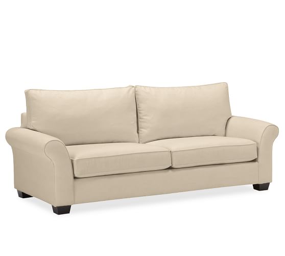 Pb Comfort Roll Arm Upholstered Grand Sofa 90 Box Edge Memory Foam Cushions Performance Everydayvelvet Buckwheat