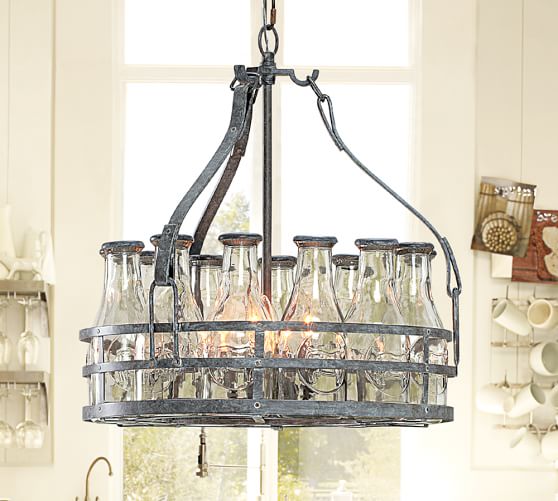 Milk Bottle Chandelier Pottery Barn