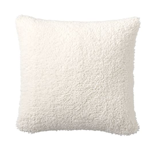 Faux Sheepskin Pillow Cover 18 Ivory Pottery Barn