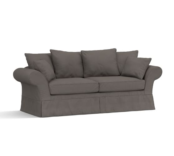 Charleston Slipcovered Grand Sofa 96", Polyester Wrapped Cushions