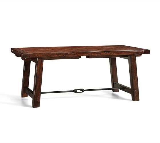 Benchwright Extending Dining Table Rustic Mahogany 74 104 L