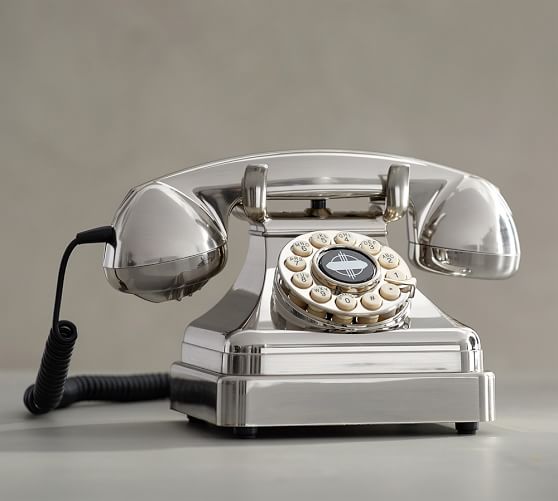Crosley Kettle Classic Desk Phone Brushed Chrome Pottery Barn