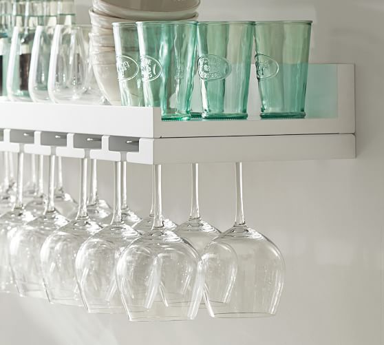 Holman Entertaining Shelf Wineglass Modern White Pottery Barn