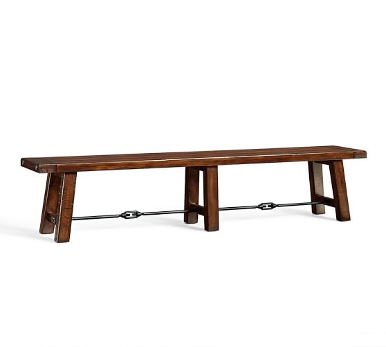 Benchwright Dining Bench Rustic Mahogany 86 L X 16 W Pottery Barn