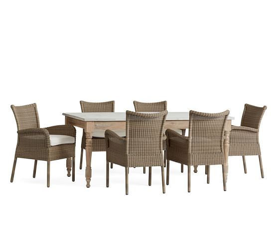 Calistoga Dining Table 6 Georgia All Weather Wicker Dining