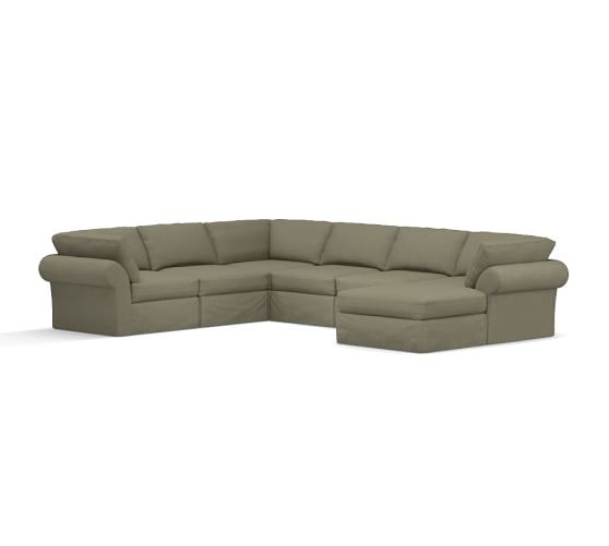Pb Air Roll Arm 7 Piece Reversible Sectional Slipcover