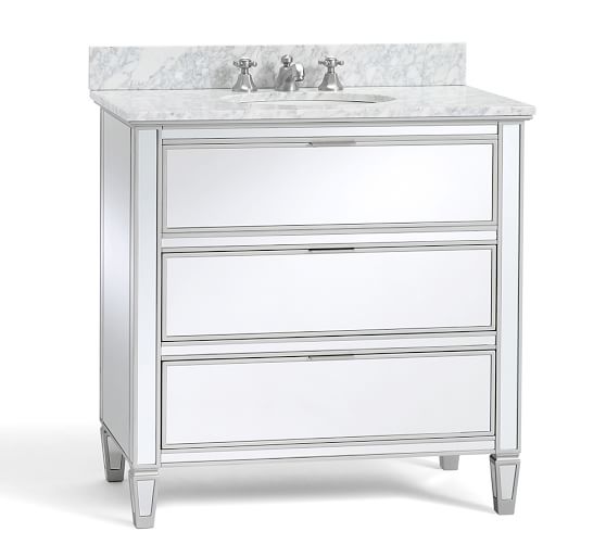 Park Mirrored Single Sink Console Pottery Barn