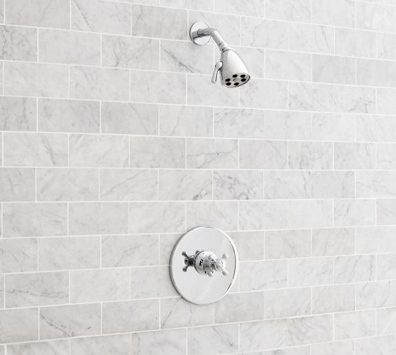 Warby Pressure Balance Cross Handle Shower Faucet Set Chrome