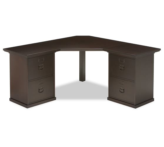 Bedford 4 Drawer Corner Desk Espresso Pottery Barn