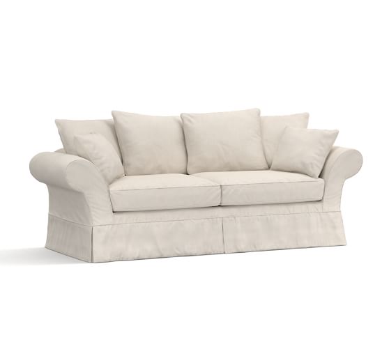Charleston Grand Sofa Slipcover Performance Tweed Ecru Pottery Barn